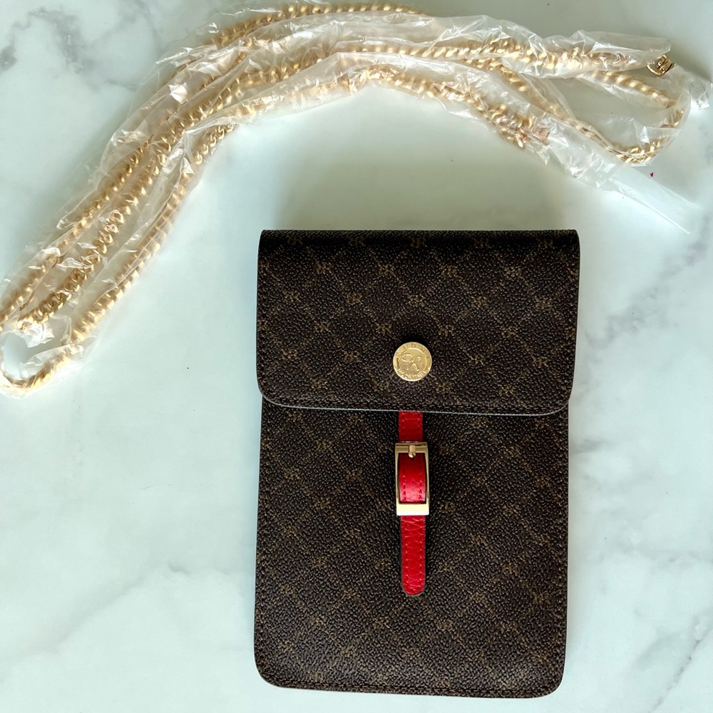 Rioni Brown Leather Phone Purse